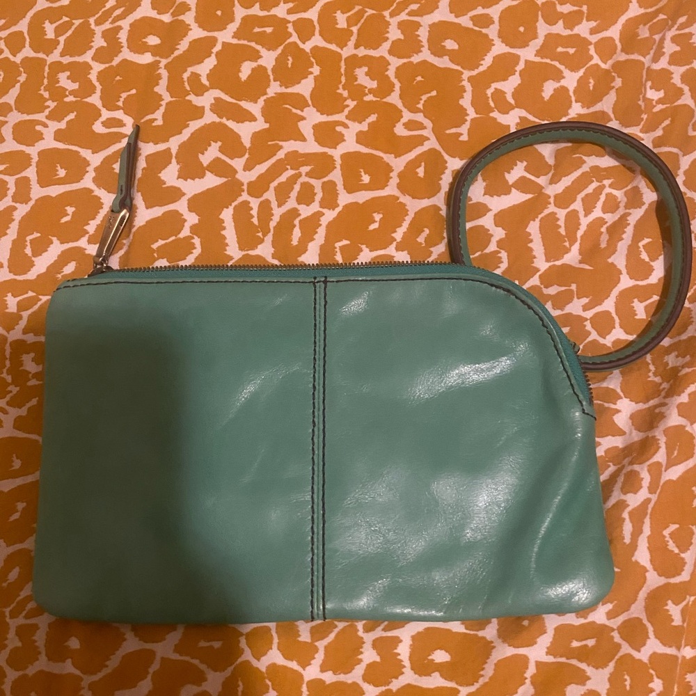 HOBO Teal Leather Wristlet Clutch - Picture 2 of 4